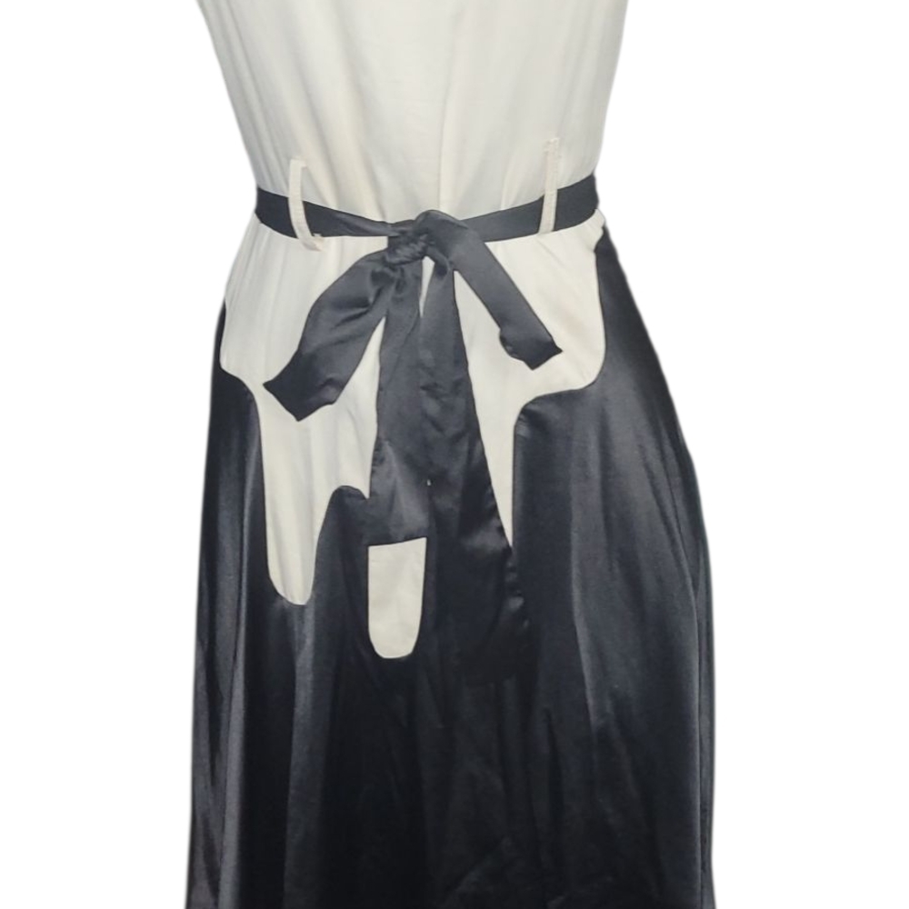 Diane Von Furstenberg Silk Vintage Black and Off White High Low Dress